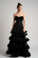 Monarch dress with ruffles