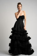 Monarch dress with ruffles