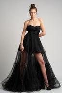 Asymmetric tulle dress