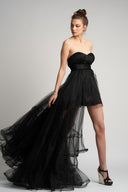 Asymmetric tulle dress