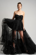 Asymmetric tulle dress