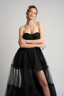 Asymmetric tulle dress