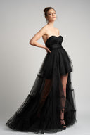 Asymmetric tulle dress
