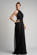 One-shoulder silk maxi dress