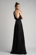 One-shoulder silk maxi dress