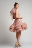 Rochie din tulle cu volane suprapuse