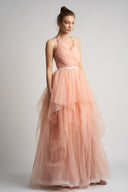 Tulle dress with pearl detail