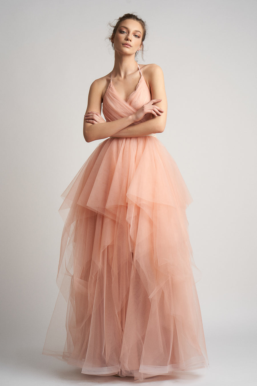 Rochie din tulle cu detaliu din perle
