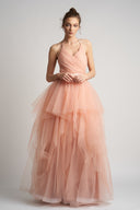 Tulle dress with pearl detail