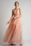 Tulle dress with pearl detail