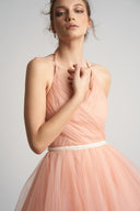 Tulle dress with pearl detail