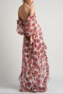 Asymmetrical silk dress with dropped shoulders