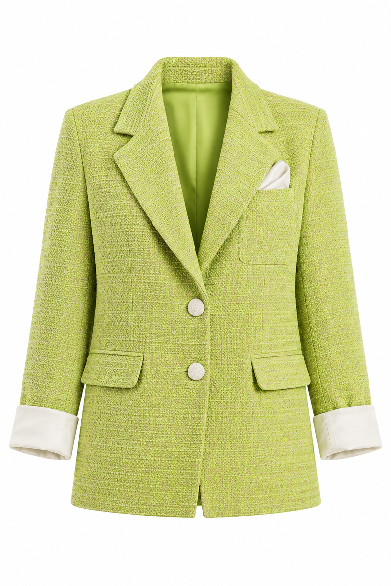 Sacou din tweed Lime