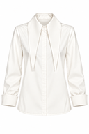 Camasa ivory cu guler oversized si mansete intoarse