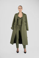 Green checked tapered trousers