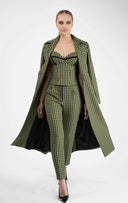 Green checked tapered trousers