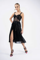 Dress with garter belt