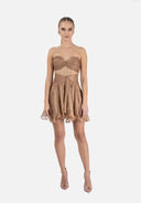 Rochie mini cu bust fronsat si talie accentuata
