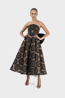 Midi dress with detachable organza bow