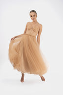 Tulle midi dress with corset