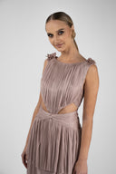 Rochie mini din tull de matase cu decupaje laterale
