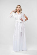 Rochie lunga tip camasa din matase