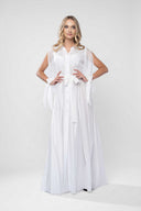 Rochie lunga tip camasa din matase