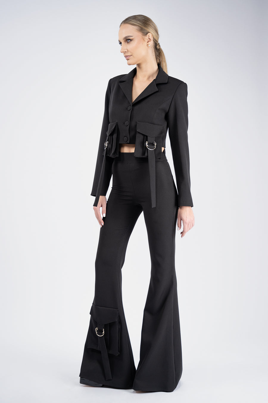 Pantaloni evazati Black