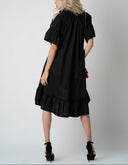Rochie camasa asimetrica Black cu design feminin, croiala moderna si detalii statement Monarh Design