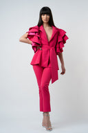 Pantalon conic fucsia