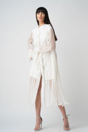 Rochie midi vaporoasa din matase White