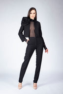 Tapered viscose trousers with pockets