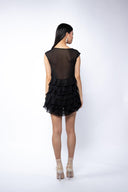 Asymmetrical silk mini dress