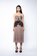 Rochie midi din tull si chantilly