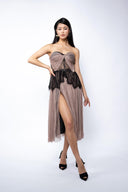 Rochie midi din tull si chantilly