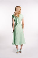 Rochie midi cu decupaje si guler inalt
