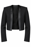 Cropped blazer with satin details