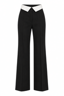 Pantaloni black cu detaliu alb contrastant