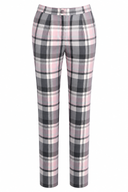 Tapered trousers in blush-pink and gray checks