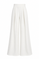Pantaloni palazzo cu pliuri white