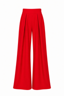 Pantaloni palazzo cu pliuri red