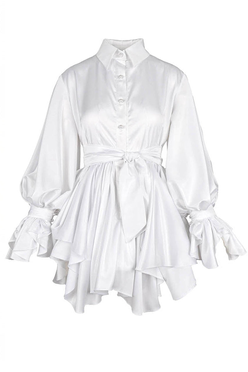 Rochie mini peliculizata cu fusta asimetrica