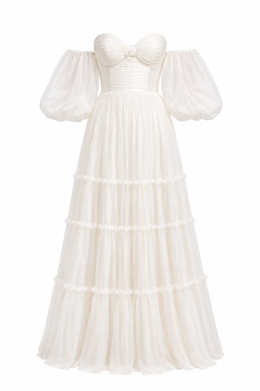 Rochie diafana cu volum spectaculos