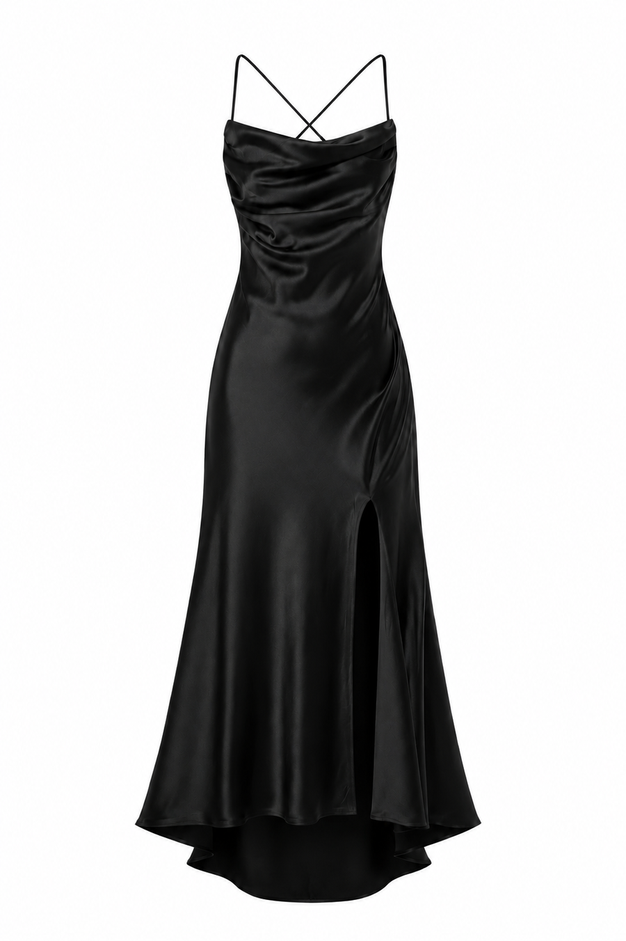 Rochie cu slit si bretele subtiri