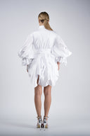 Rochie mini peliculizata cu fusta asimetrica