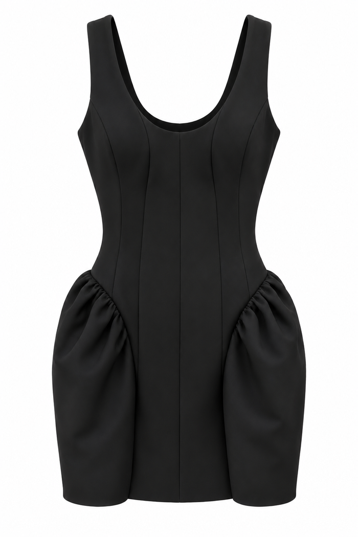 Rochie mini cu volum sculptat
