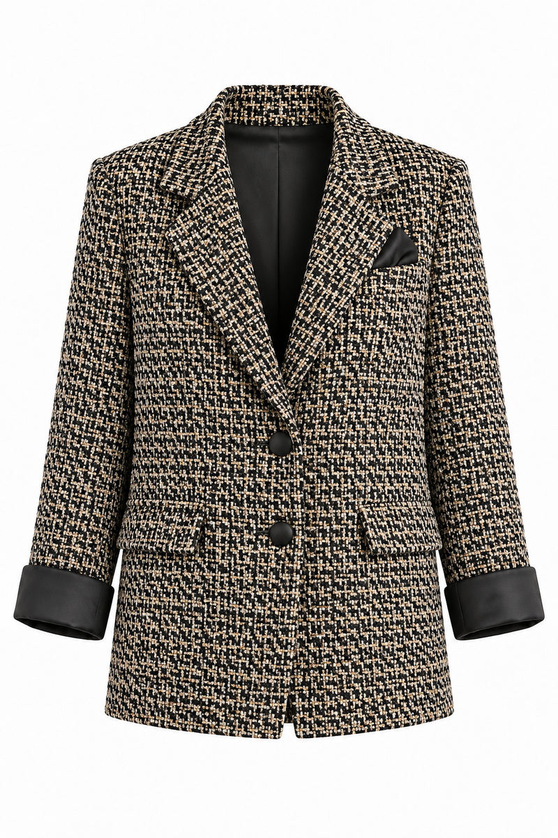 Sacou din tweed Black