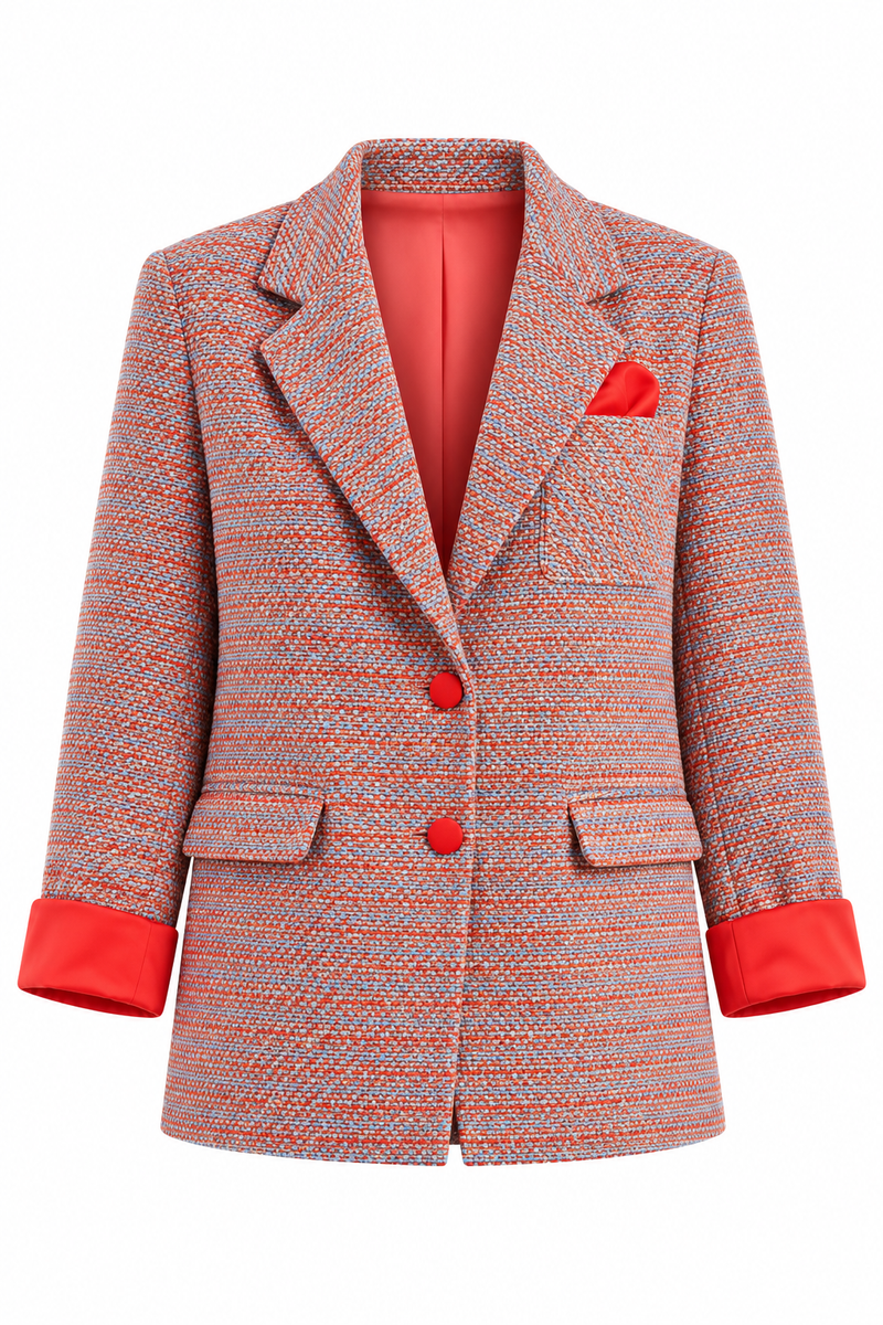 Sacou din tweed Corai
