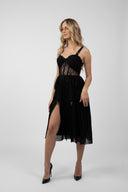 Dress with garter belt
