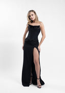 Corset negru cu detaliu din  paiete